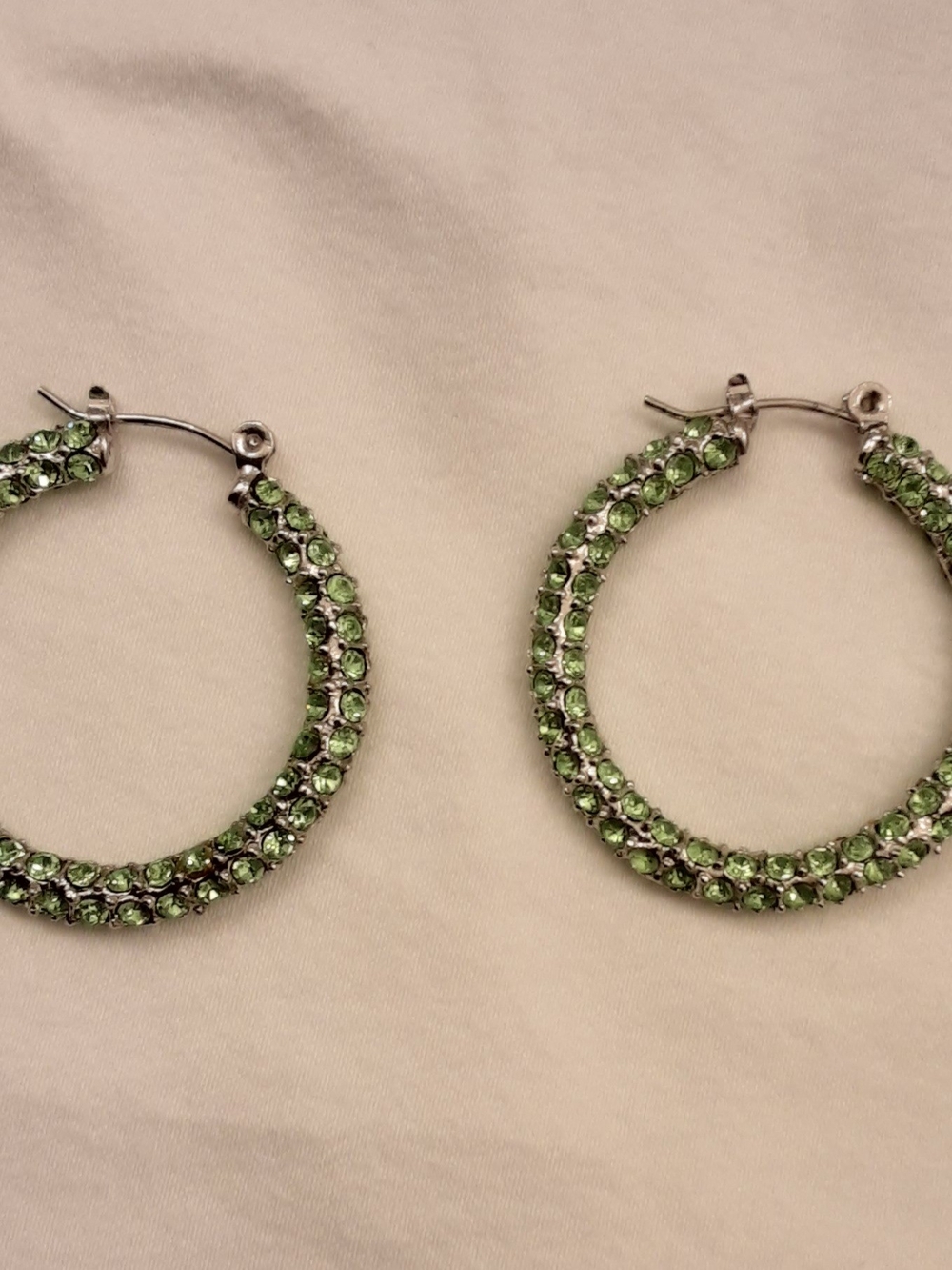 Suzanne Somers Green Hoop Earrings